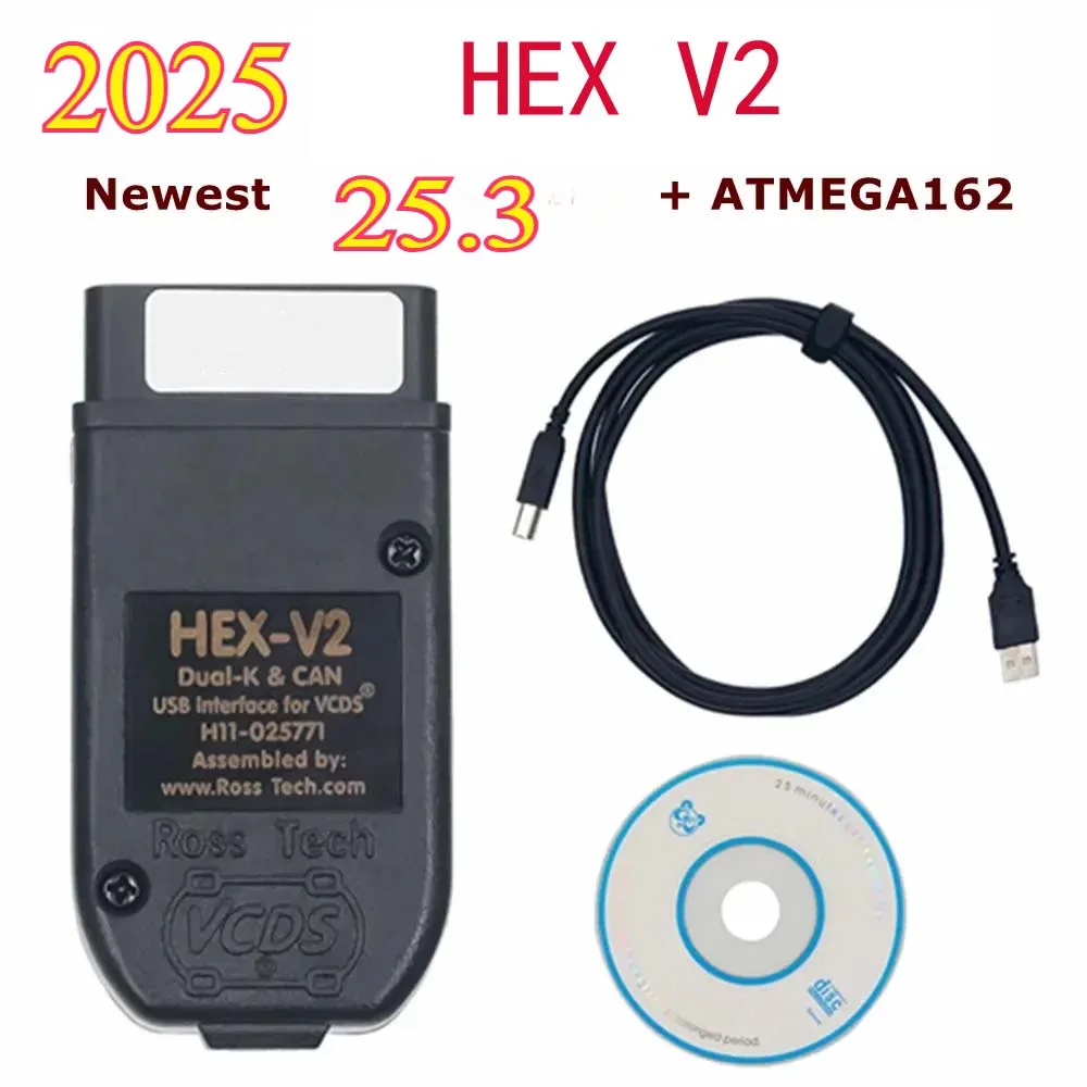 VCDSCAN HEX V2 Interface VCDS For VAG COM 25.3 FOR VW For AU-DI For Sk-oda For S-eat Vcds 24.7.1 Multi-Language Car Diagnostics