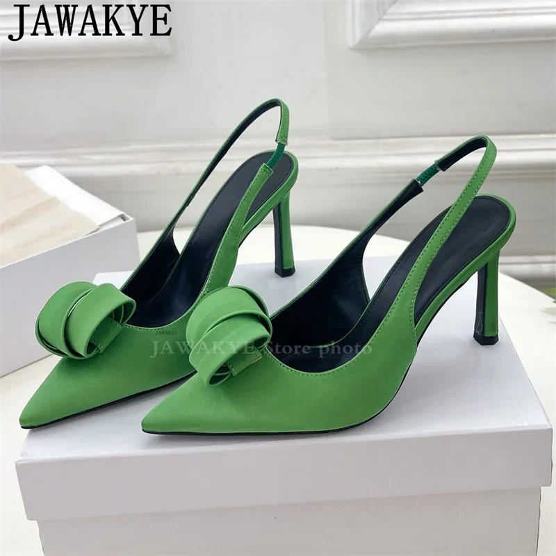 Summer New Sexy Thin High Heels Sandals Women Satin Pointed Toe Brand Design Dress Paryt Shoes 2024 New Luxury Formal Shoes