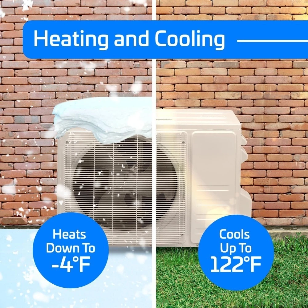 21SEER2 Essentials 12000 BTU Comfortable Inverter Mini Split AC/Heating System,1 Ton Black Wall Mount Ductless Heat Pump AC Unit