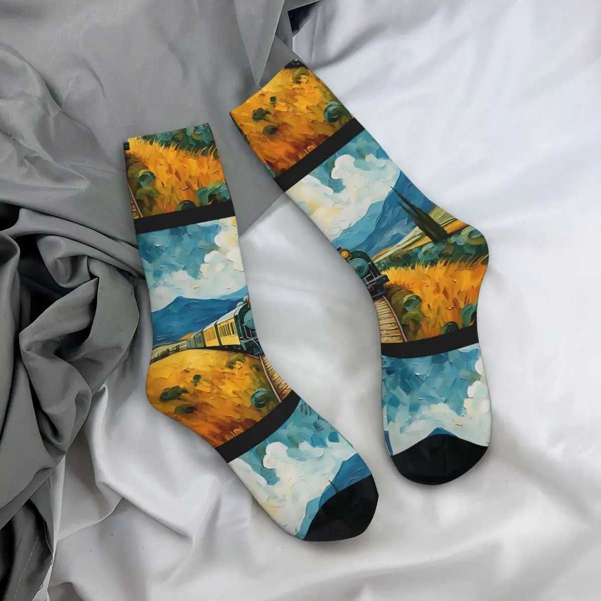 Van Gogh kaus kaki seni Gotik kaus kaki musim dingin Anti selip pria kaus kaki laki-laki hangat pola lembut memanjat kaus kaki