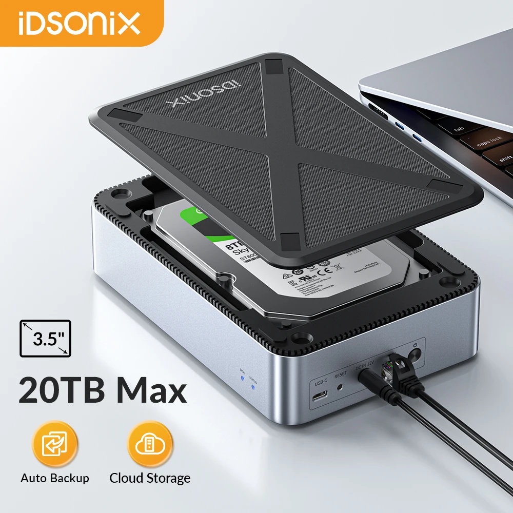 IDsonix NAS 개인 클라우드 스토리지, 자동 백업 원격 액세스 및 공유 데이터 미디어 서버, 2.5