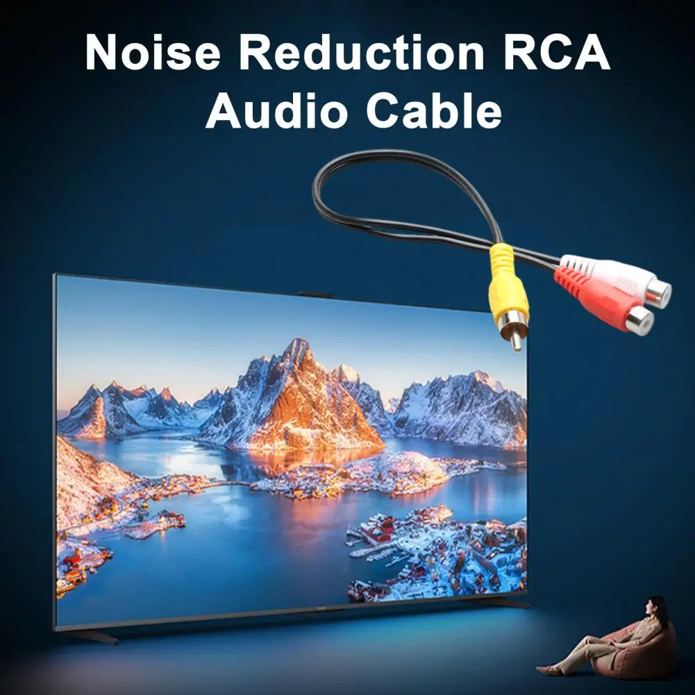 Audio Cable Rca Splitter Core Rca Cable High-fidelity Audio Cable Y Splitter Universal 2 Rca Male to 1 Female Adapter Stable