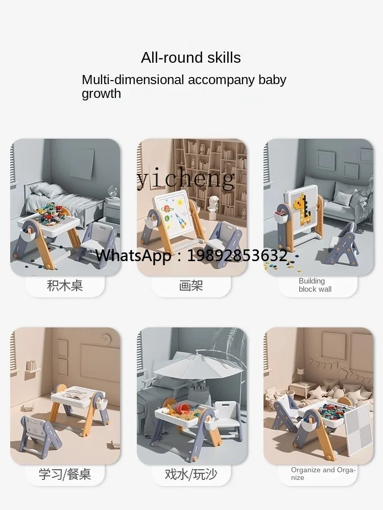 zz multifuncional bloco de construção mesa dobrável brinquedo crianças educação prancheta do bebê