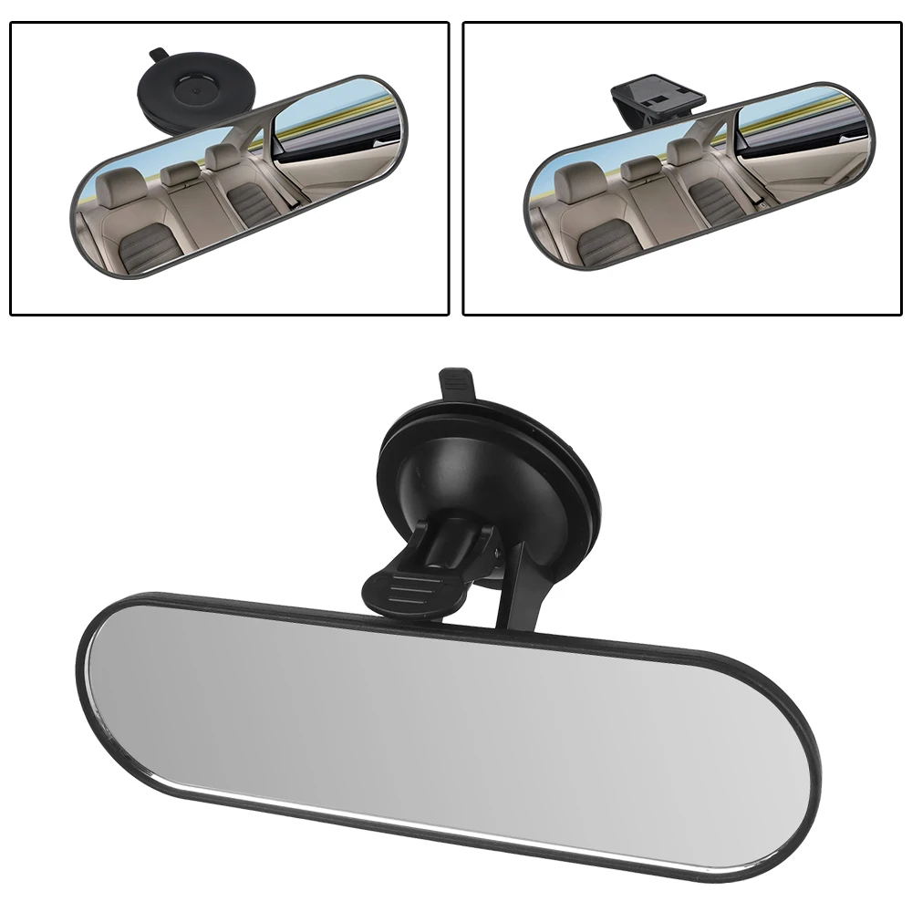 Interior RearView Mirror Universal High-definition Large Field of View Car Truck Mirror 360°Adjustable with Suction Cup