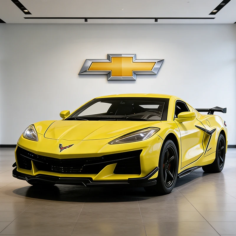 Chevrolet Corvette Z06 – supercar en alliage, modèle de voiture, son et lumière, jouet à collectionner pour enfants, cadeau d'anniversaire, 1:32