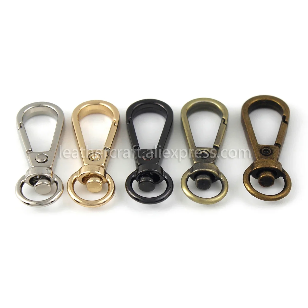 1pcs Metal Swivel O-ring Eye Snap Hook Trigger Clasps Clips for Leather Craft Bag Strap Belt Webbing Keychain Small Size