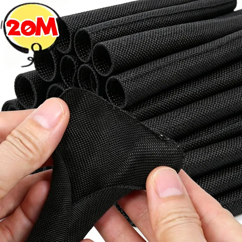 20/1M Funda trenzada para cables, correas de gestión de cables de datos y red informática, funda textil autoenrollable para protección de cables, suministros