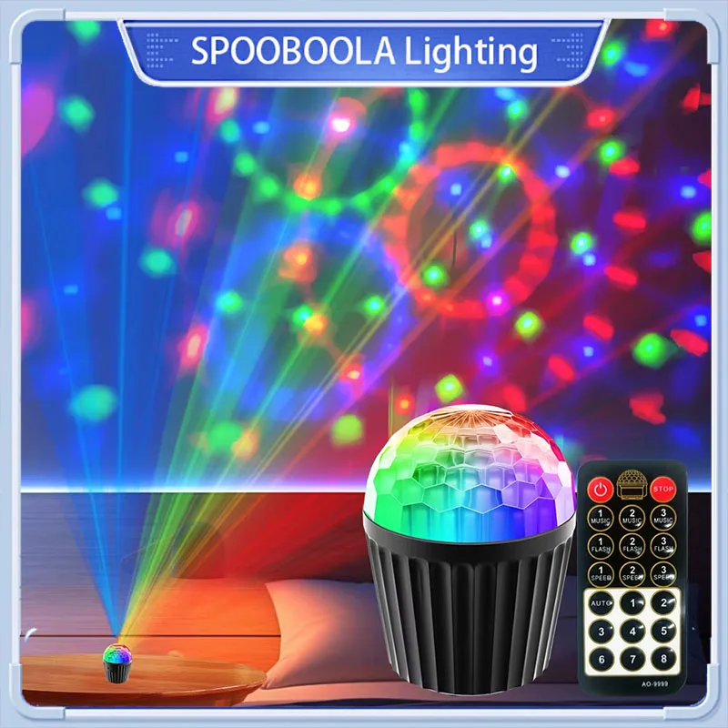 

Disco Ball DJ Light Rotating Stage Ball Strobe Light With Remote Control For Christmas Decoration Party KTV Bar Club Stage Lamp