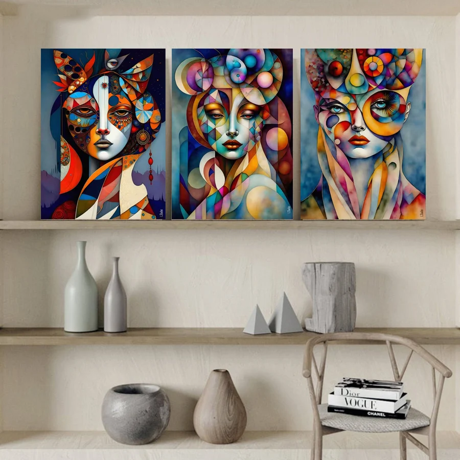 

Красочная женщина Diy Алмазная вышивка Абстрактное искусство Алмазная живопись Современная фигура Настенная картина Мозаика Полный дрель Горный хрусталь Подарок