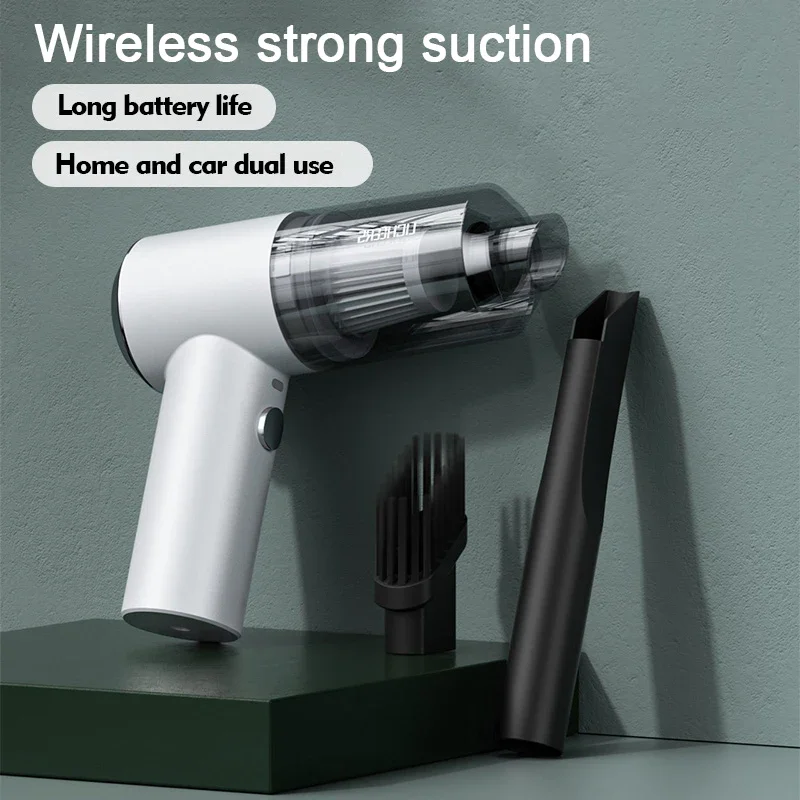 

Mini Wireless Car Vacuum Cleaner Super Strong Suction 6000Pa Portable Handheld Gun Style Vacumm Cleaner Interior Home Cleaning