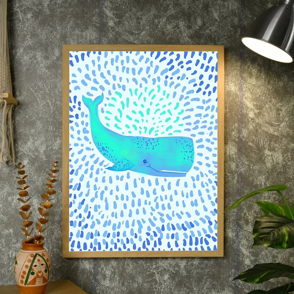 خمر الذئب الفن قماش جدار ديكور الشمال الحيوان صورة ديكور المنزل الحديثة مجردة اللوحة ديكور غرفة كبيرة #4