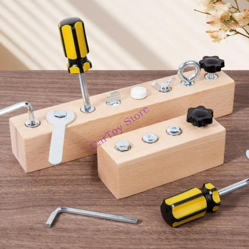 كتل لولبية خشبية معدنية للتعلم المبكر للأطفال، تجميع إبداعي ومهارات حياتية عملية #4