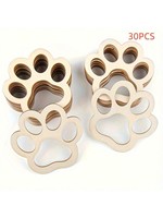 10/20/30pcs Wood Pet Paw Cutouts Blank Wooden Dog Cat Claws Cutout for DIY Crafts Painting, Room Decor