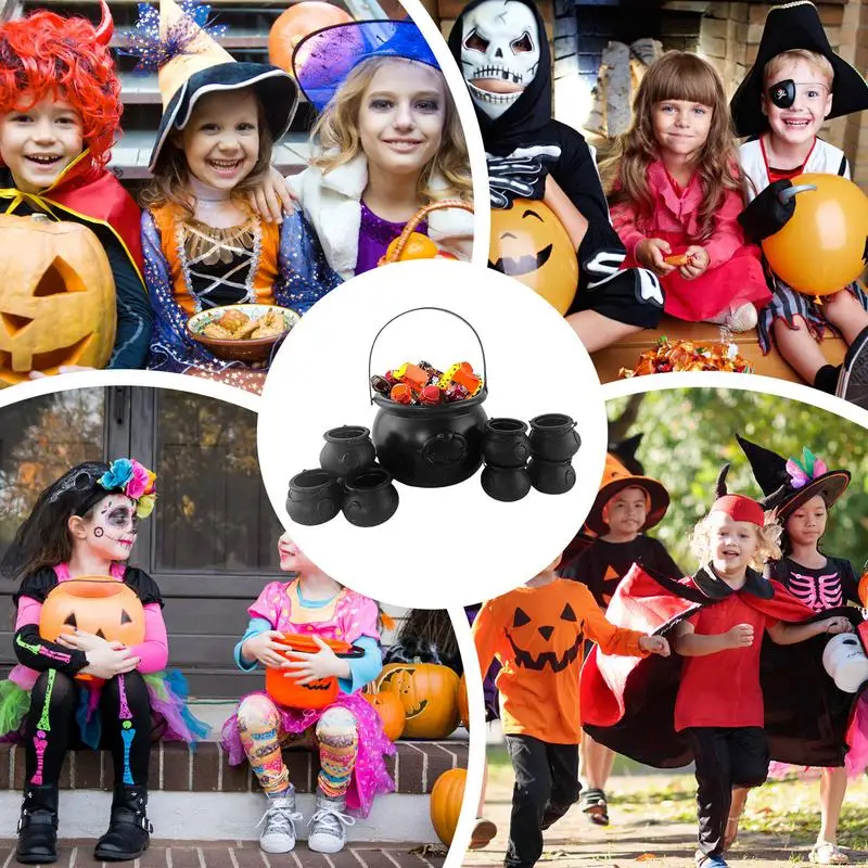 9-Piece Witch Cauldron Decoration Halloween Candy Bowl Halloween Witch Decoration Cauldron Candy Bowl Set