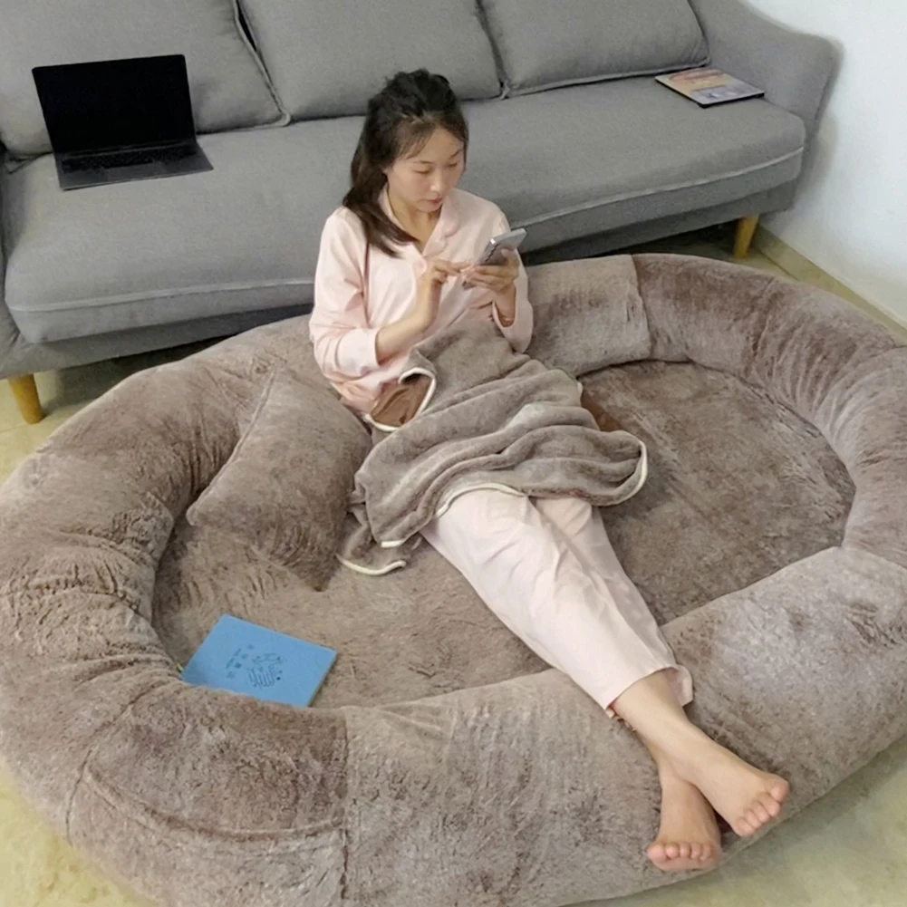 

Human Dog Bed Giant Comfy Plush Dog Bed With Pocket Portable Large Bean Bag Human Sized Pets Bed For Humans Nap Extra Size Sofa