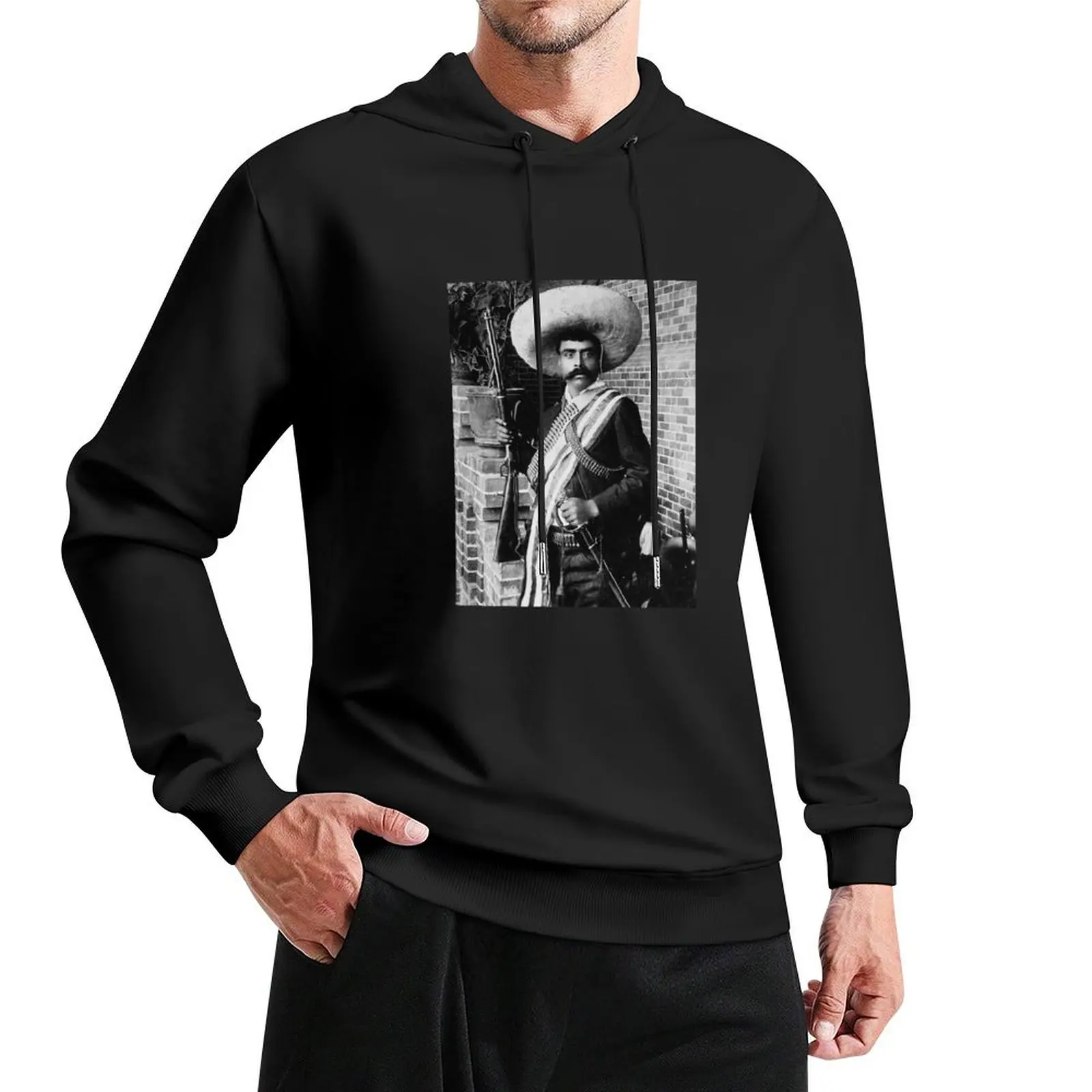 

Emiliano Zapata Mexico Famous Face Pullover Hoodie men's autumn clothes men hoodie