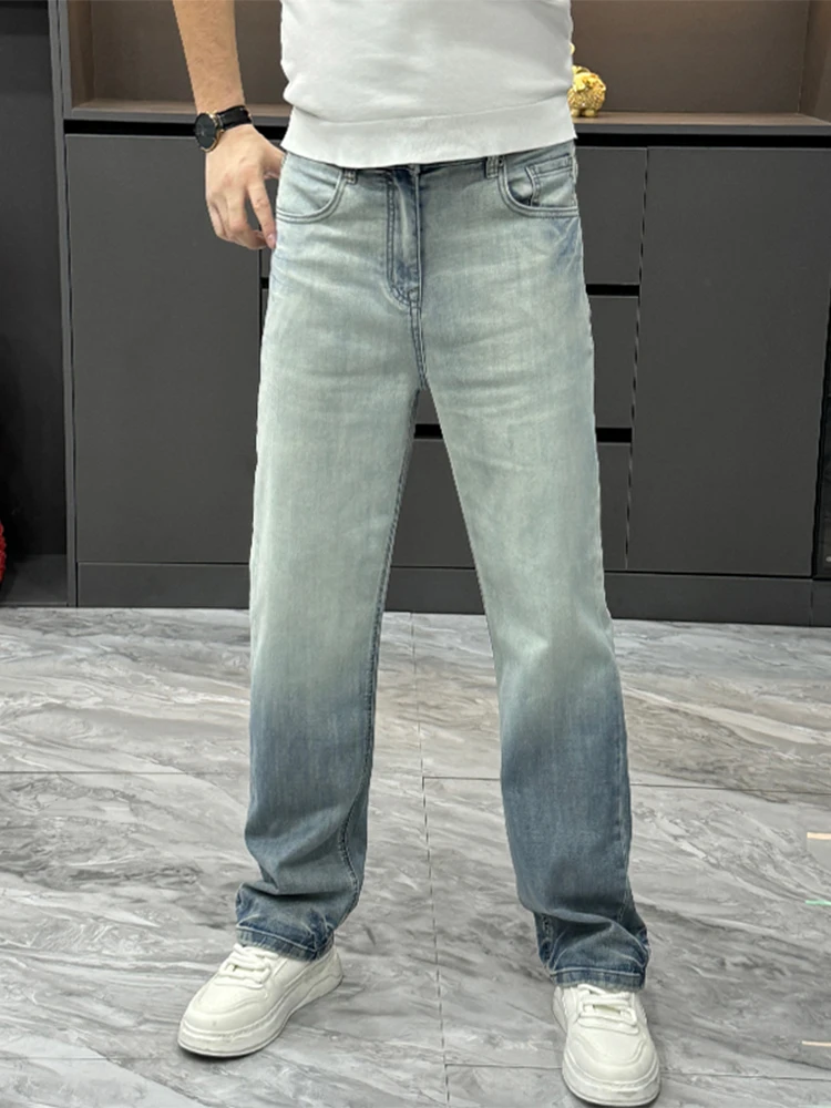 

Graduated Color Men's Jeans Casual Loose Straight Leg High Street Long Pants Spring Summer Fashion Simple Design