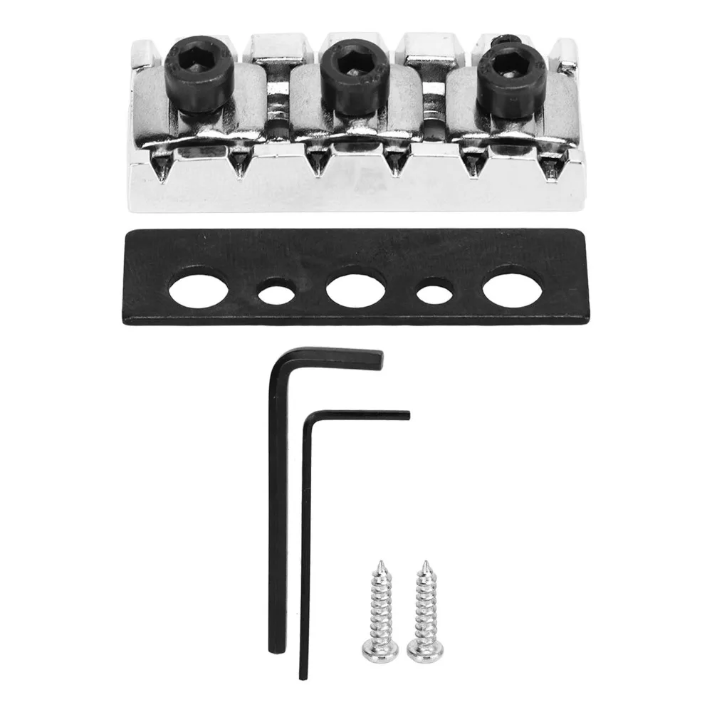 42.5mm/1.67 inch Width Electric Guitar Locking Nut Silver Metal Guitar String Locking Nut Adjustable Locking Nut