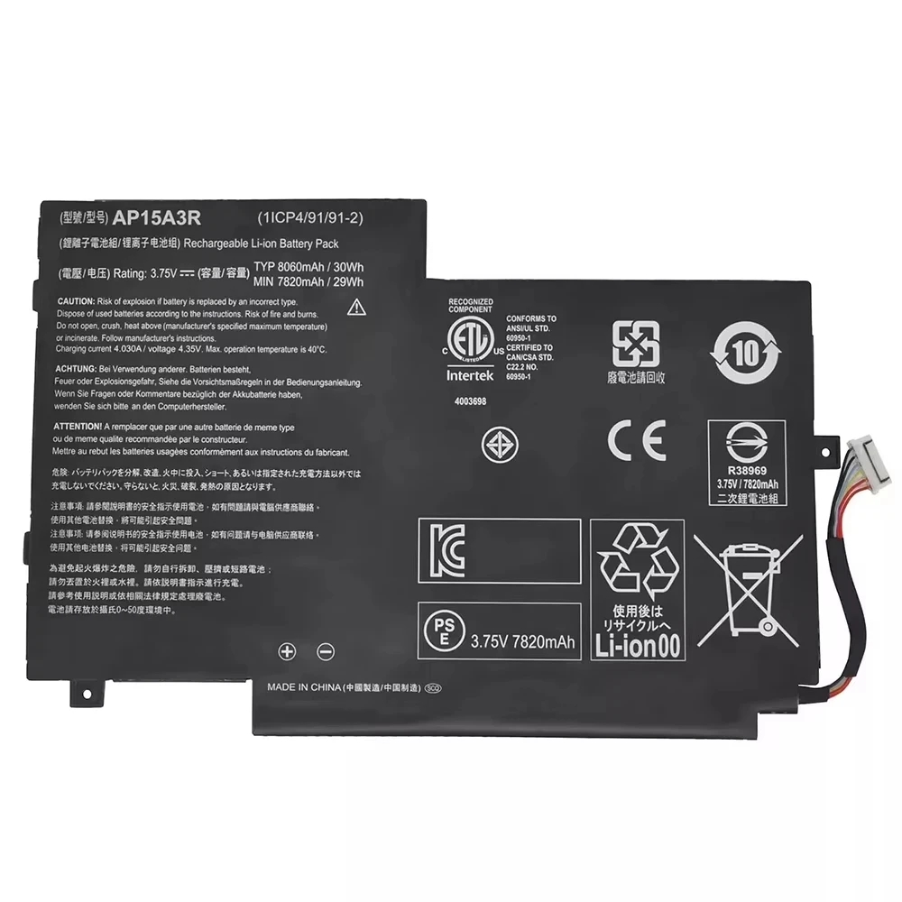 AP15A3R Battery for Acer Switch 10 E SW3-013 SW3-013P SW3-016 SW5-014P 3.75V 30Wh