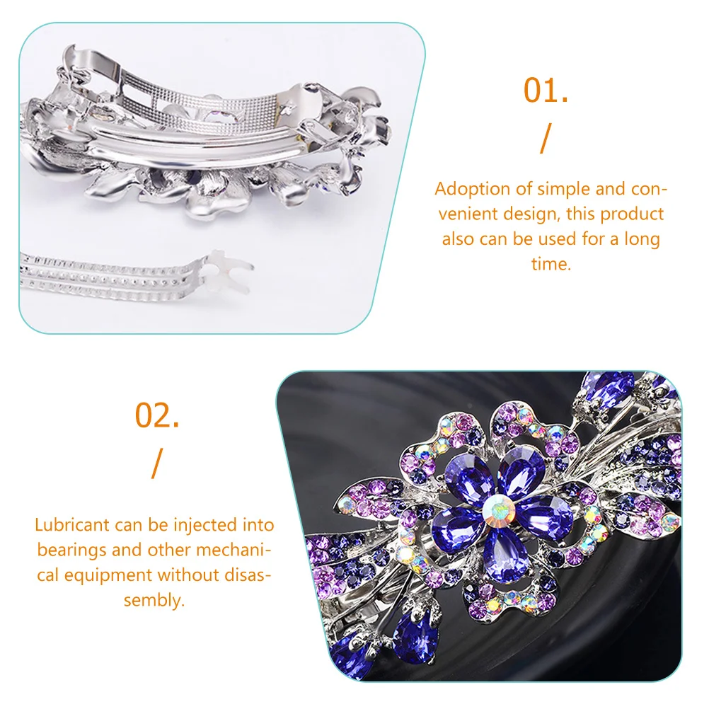 

2pcs Clips Rhinestones Back Hair Barrettes Ponytail Holders Styling Accessories For Women Thick Thin Hair Party Banquet Use