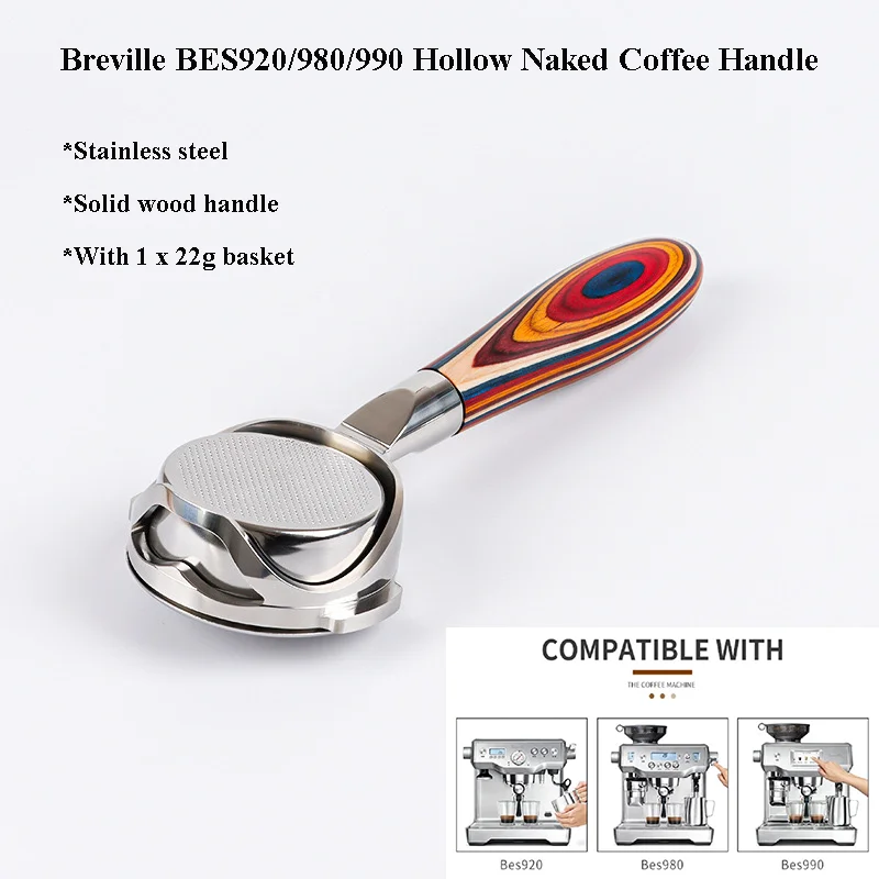 Modified Hollowed 58mm Bottomless Handle For Breville BES920 980 990 Coffee Machine Naked Espresso portafilter with basket