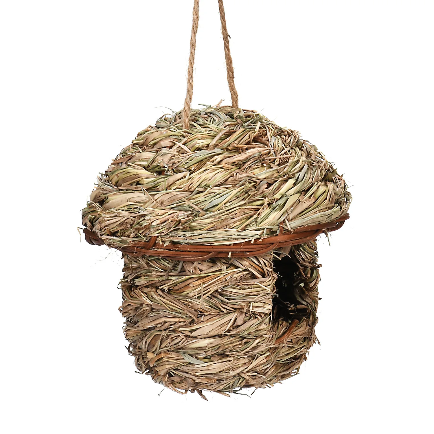 Outdoor Ökologische Handgemachte Stroh Papagei Vogel Nest Kreative Vogelkäfig Ornament Liefert Garten Dekoration Vogelhaus Pastoralen Stil – Detail 2