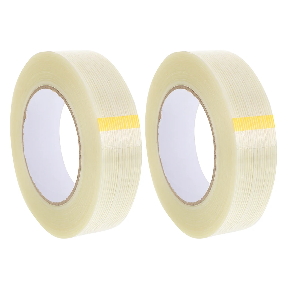 

2 Rolls Fiberglass Tape Reinforced Adhesive Strapping Repair Packaging Glass Fiber Heavy Duty Strong High Tensile Sealing Tape