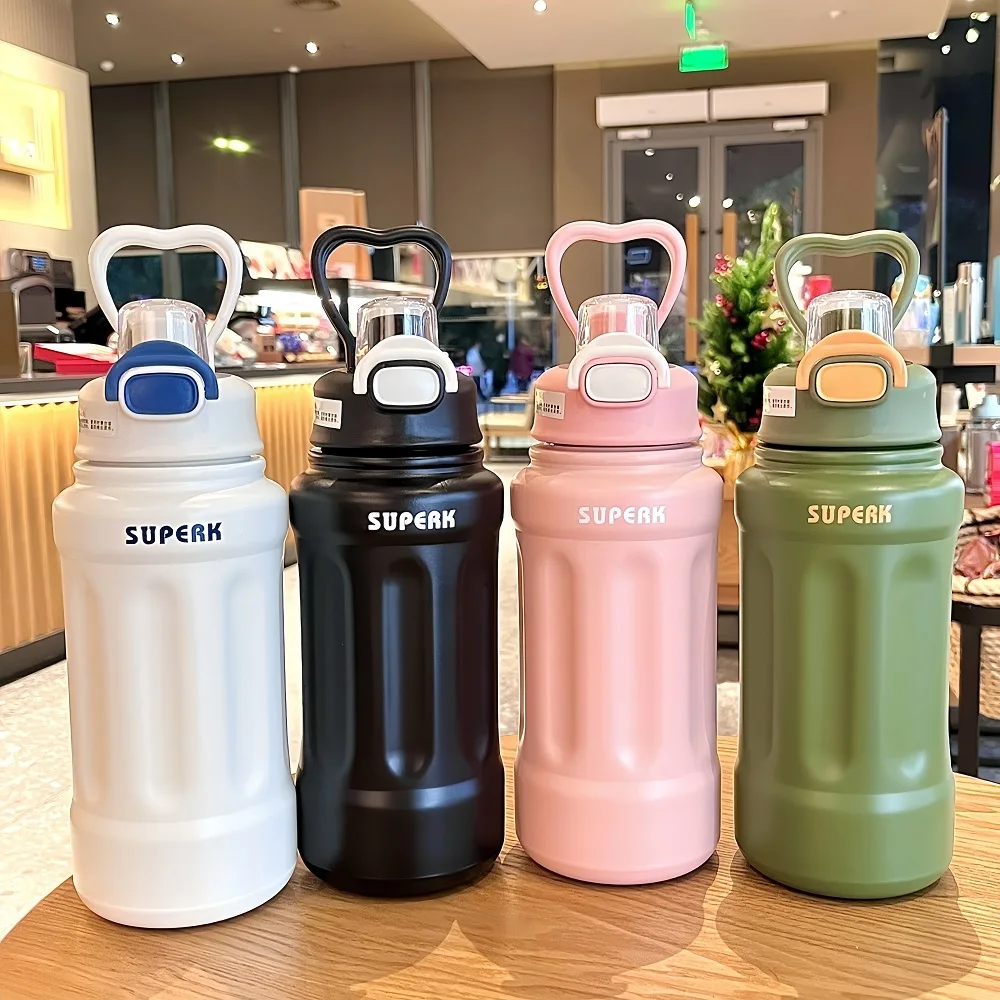 New 316 Food-Grade Stainless Steel Insulated Water Bottle Large Capacity Sports Hydration Jug with Handle Portable