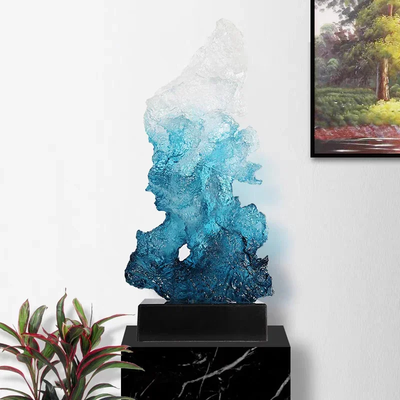 l*-Nordic Room Decor, Abstract Resin Art Sculpture Ornaments, Rockery Artwork Statue Office Crafts Desktop Decoration