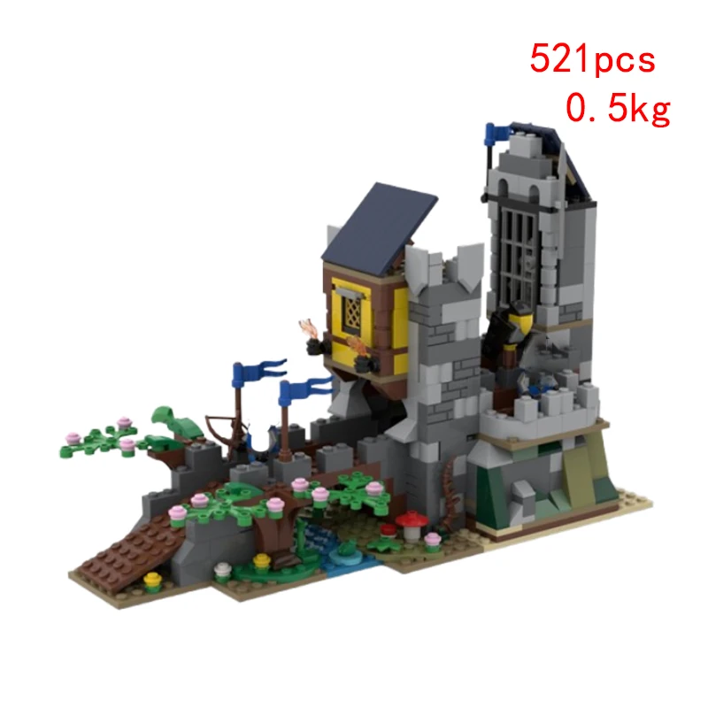 In stock: MOC-190609 148389 Small Grain Assembling Blocks Medieval Castle Building Model Toy Gift