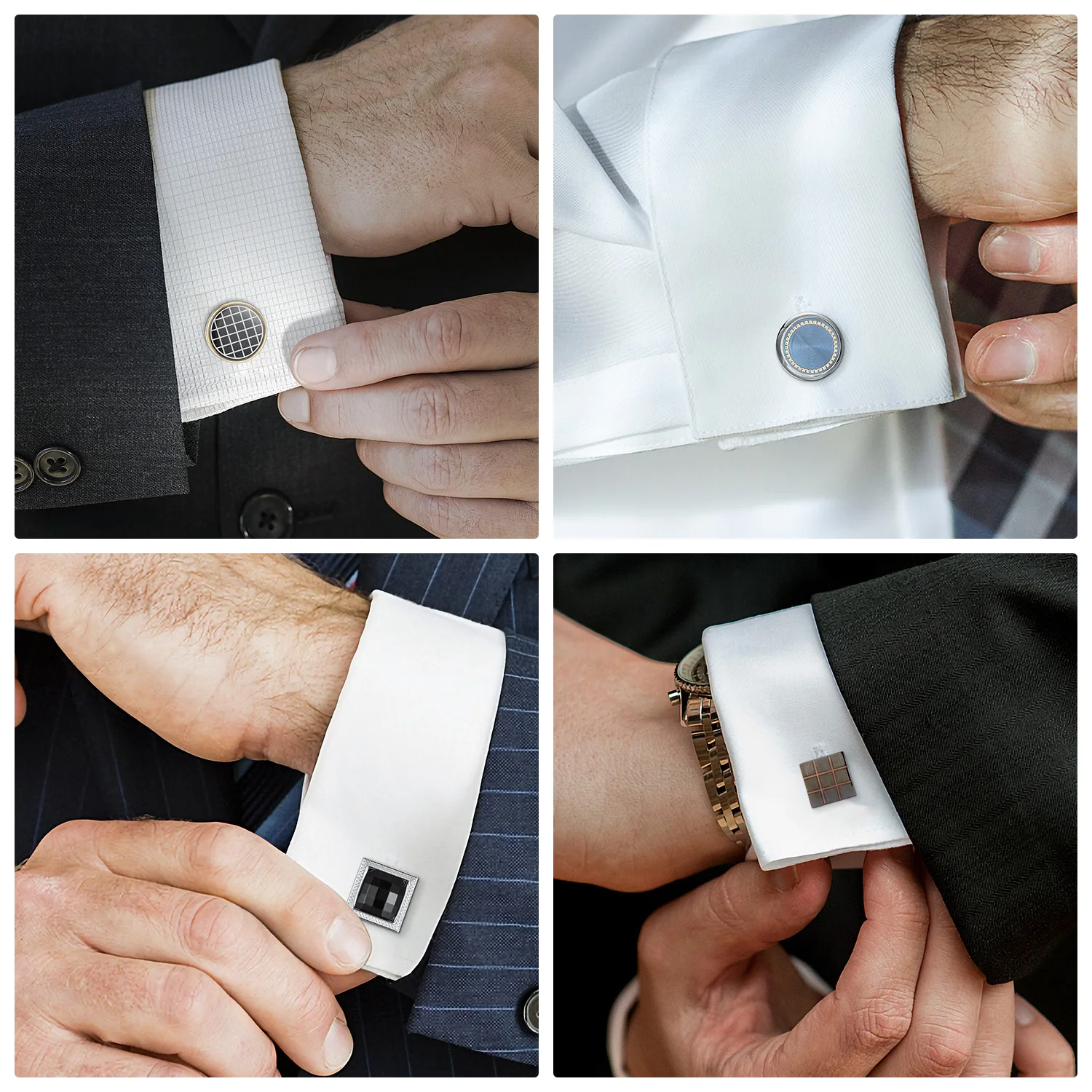 6/12 Pair Wed Cufflinks For Mens Wedding Guest Gift Man Shirt Cufflink Set Vintage Luxury Father\'s Day Men Cuffs Lawyer Tie Clip