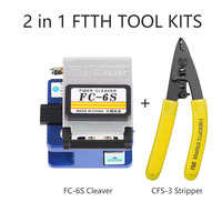 FTTH Fiber Optic Tool kit 2 In1 FC-6S Cleaver CFS-3 Stripper FTTH Cold Connection Optical Fiber Cable Cutting Knife Tools