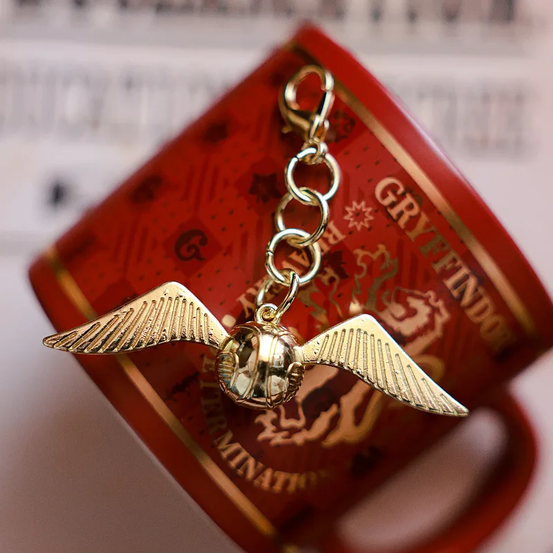 Anime Keychain Toys Harry Potter Peripherals Hogwarts Golden Snitch Key chain Pendant Accessories Birthday Gift