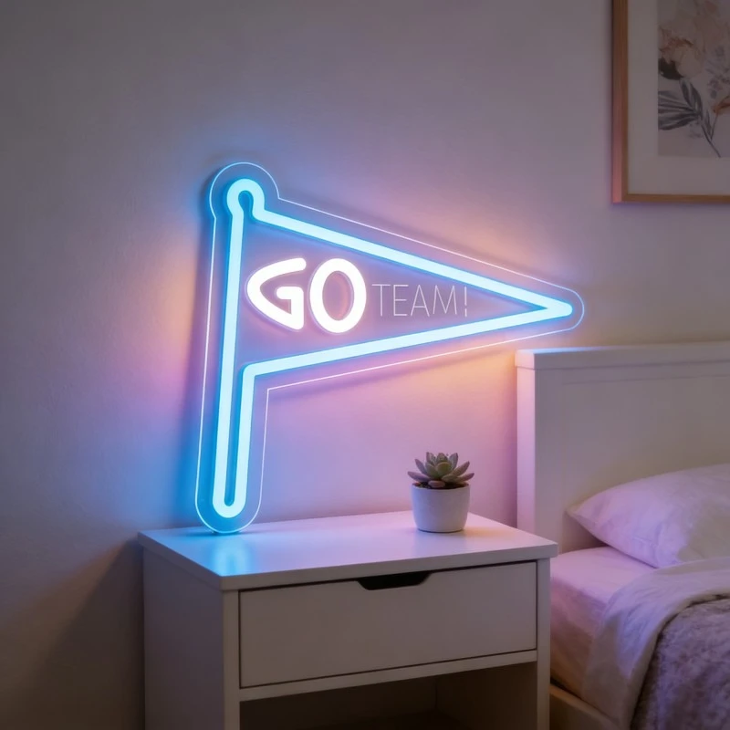 

Go Team Neon Sign Motivational Quote LED Wall Art for Bedroom Gaming Room Home Bar Decor Inspirational Team Spirit Gift