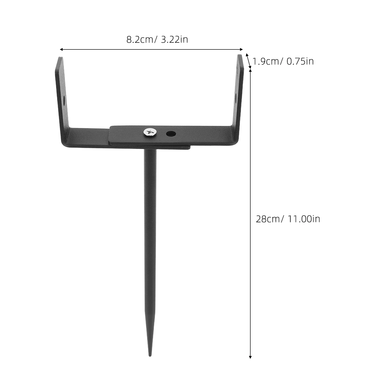 2Pcs Einstellbare Fallrohr Halterung Schwarz Metall Dachrinne Unterstützung Stake Regenwasser Rohr Halter Rohr Klammern Breite Dachrinne Halterung