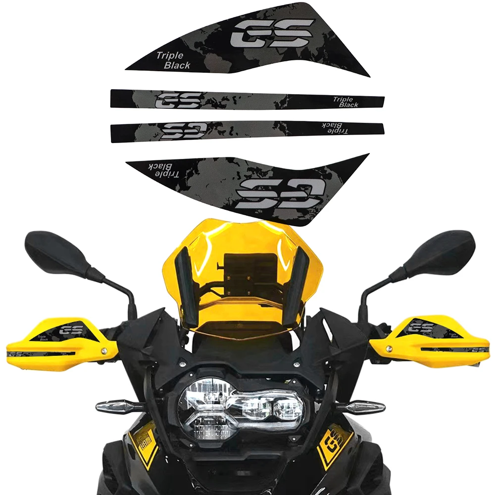 

Motorcycle Triple Black Sticker Hand Guard Decal For R1200 R1250GS Adventure F650/750/850GS Waterproof