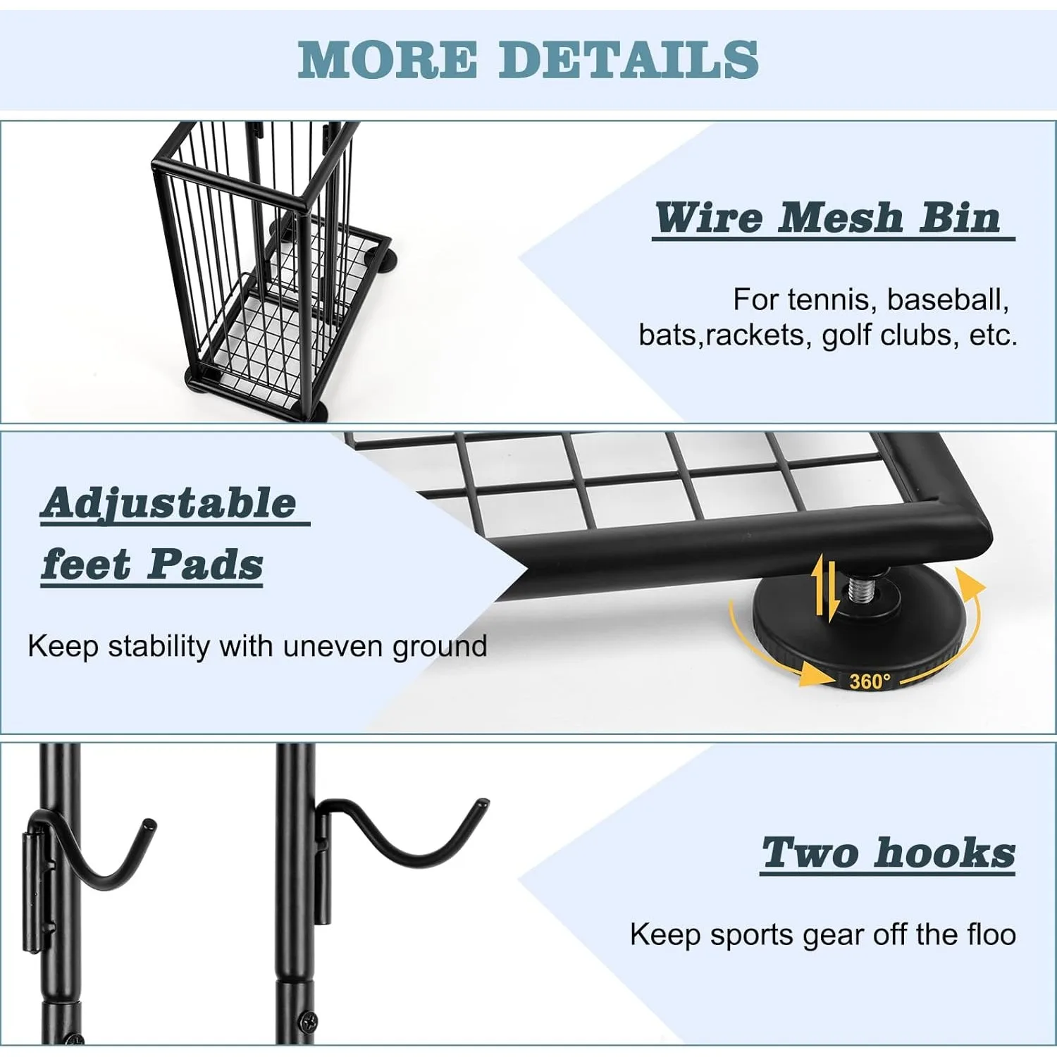 رف تخزين كرة السلة مكون من 7 طبقات |   حامل كرة قائم بذاته للكرة الطائرة/كرة القدم/كرة السلة في الأماكن المغلقة/الخارجية مع سلة