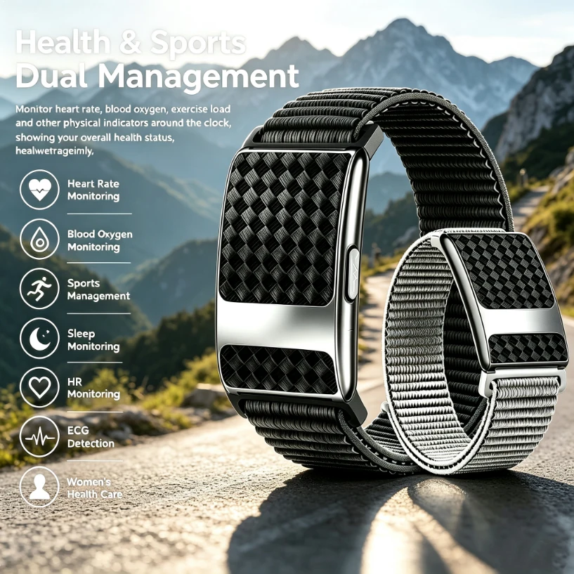 2026 Screen Smart Wristbands with Sleep AI Health Monitor SpO2 HRV Blood Pressure GPS Sports Tracking 3ATM Flexible Wristband