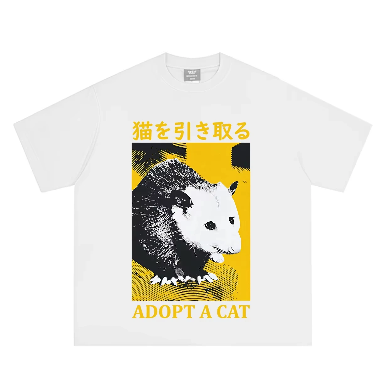 Adopt A Cat Funny Meme Print T-Shirt Men Women Fashion Short-sleeved Clothing T-shirt Loose Casual CottonT-shirts Streetwear