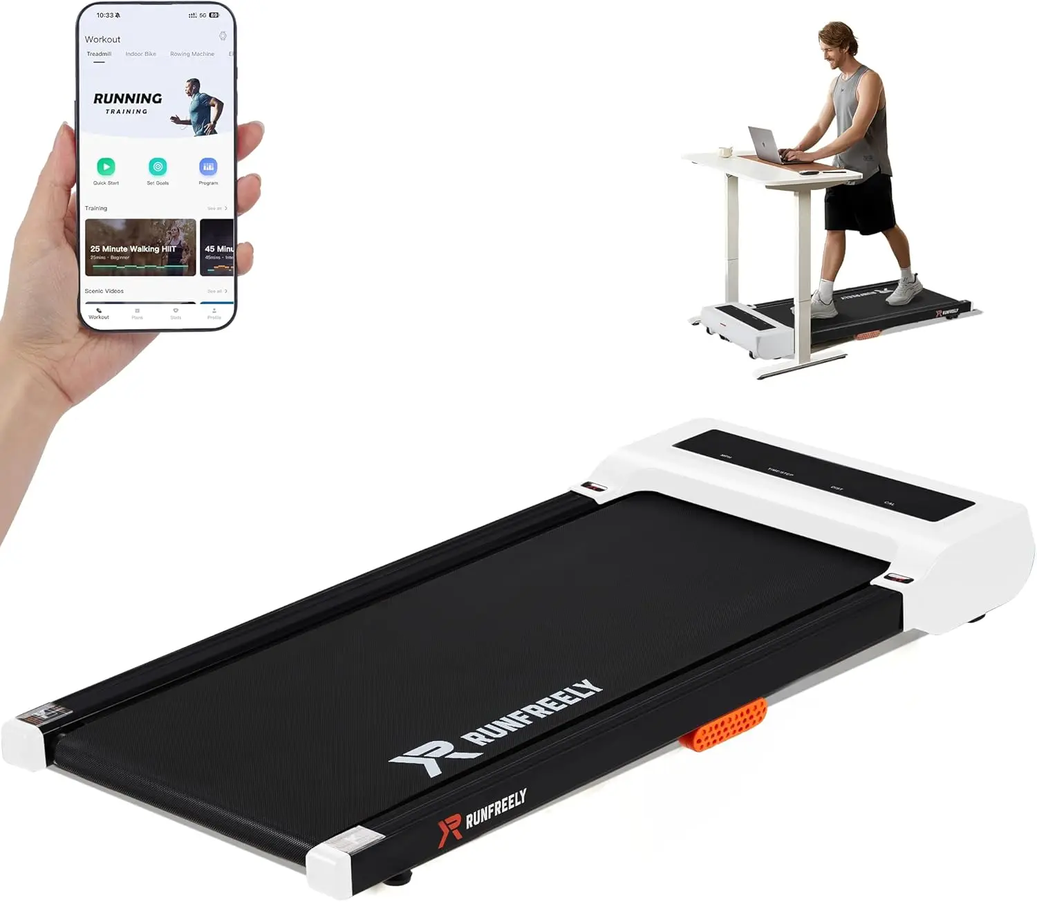 Walking Pad Under Desk Treadmill, Remote Control Walking Desk Walking Pad for Home and Office, 2 in 1 Portable WalkingPad