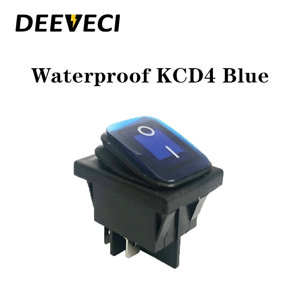 KCD4 12v 220v 30A waterproof heavy duty toggle switch illuminated latching 4pins on off emergency marine rocker switch image 6