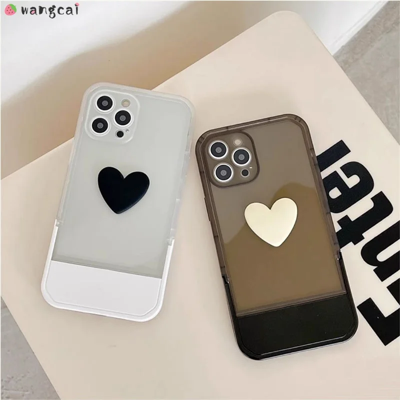 For Samsung Galaxy A14 A13 A31 A12 A21s A71 A51 A50 A50s A30s Phone Case Loving Love Heart Invisible Standing Holder Case Cover