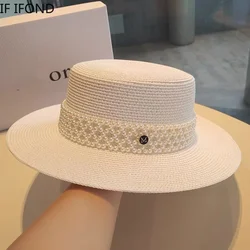 Chapeau de paille d'été pour femmes, élégant, à la mode, chapeaux de soleil, de plage, de vacances, Panama, nouvelle collection