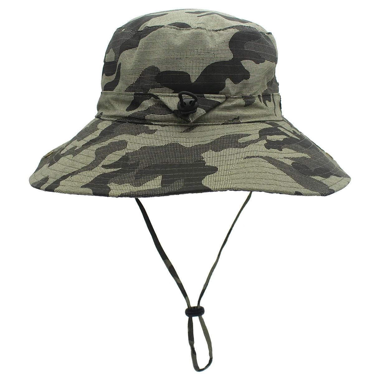 Outdoor UV resistant sun hat, denim fisherman hat, foldable camouflage beach hat with a large head circumference of 63cm