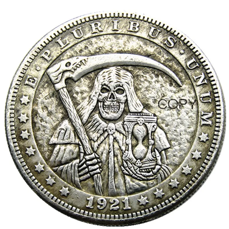 HB(74) Хобо сша Морган доллар Череп Зомби Скелет посеребренные копии монет
