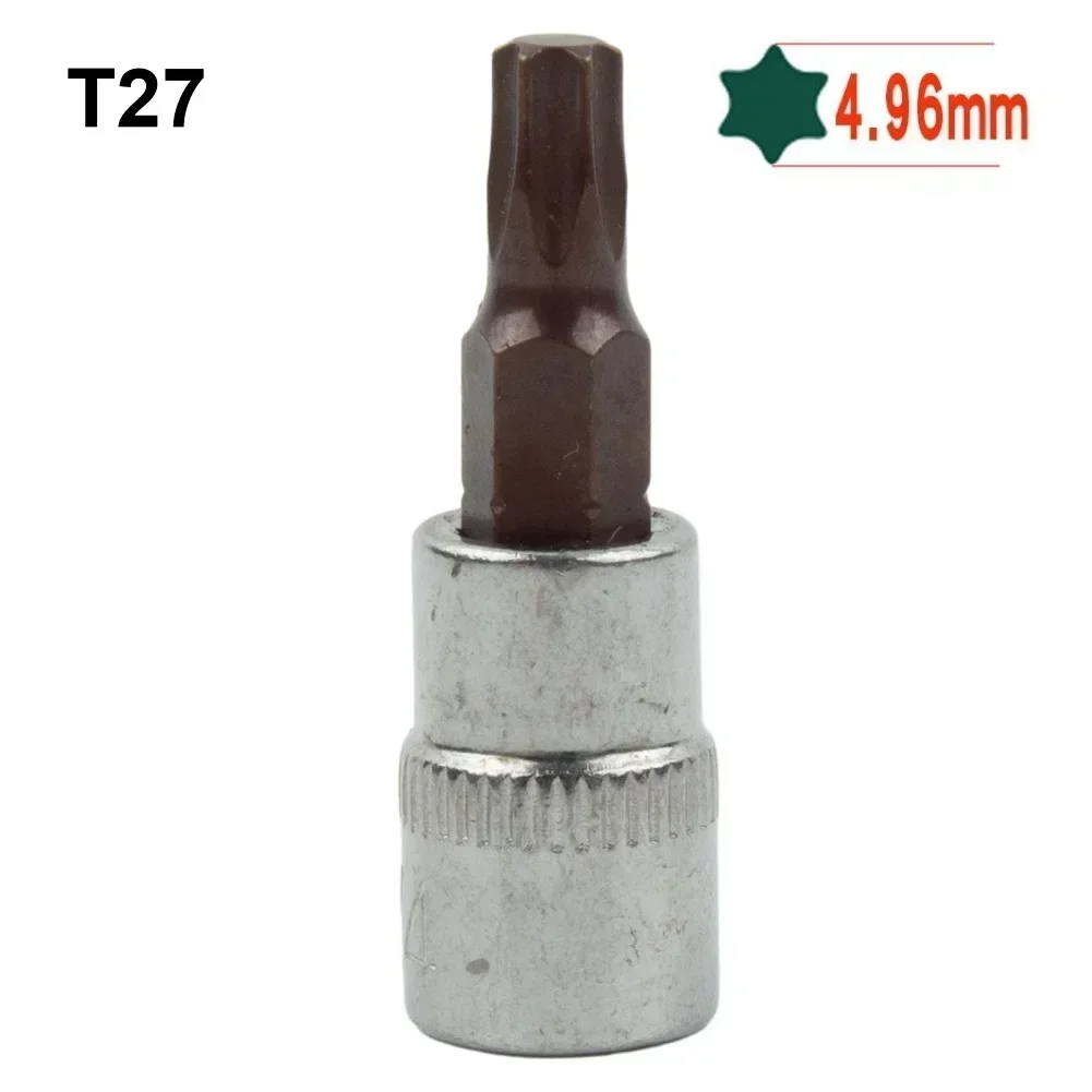 1 Uds puntas de destornillador Torx 1/4 pulgadas adaptador de llave de tubo de trinquete herramientas manuales T8 T15 T20 T25 T27 T30 T40