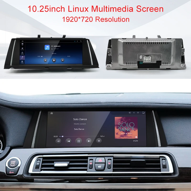 STWEI 2026 Neues Schlankes Display mit Linux-System, 12,8 Zoll, 2400x900 Auflösung für BMW 7er-Serie F01 F02, Kabelloses CarPlay Auto-Player KSW