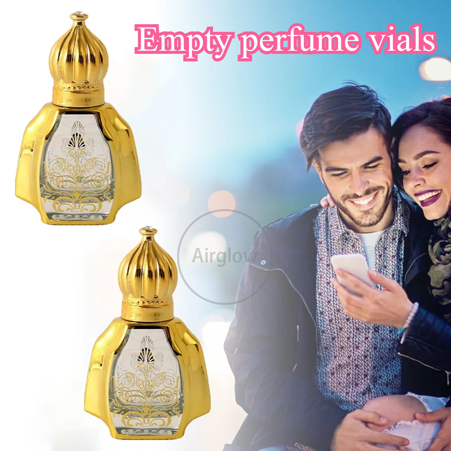 

20 PCS 10ML Luxury Refillable Essential Oils Bottles Empty Middle East Perfume Roll on Bottle Portable Liquid Cosmetic Container