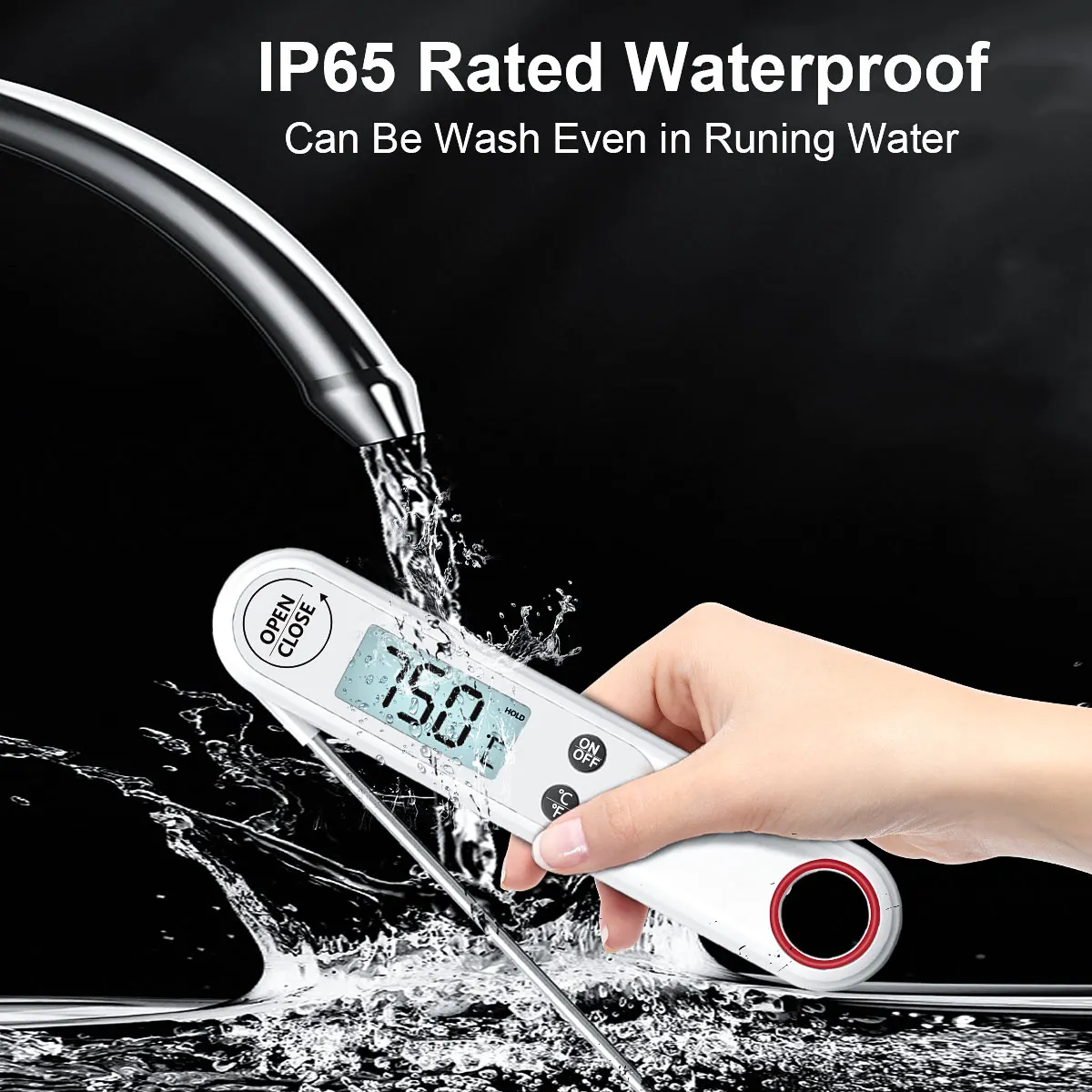 Waterproof Digital Instant Read Meat Thermometer With 4.6\