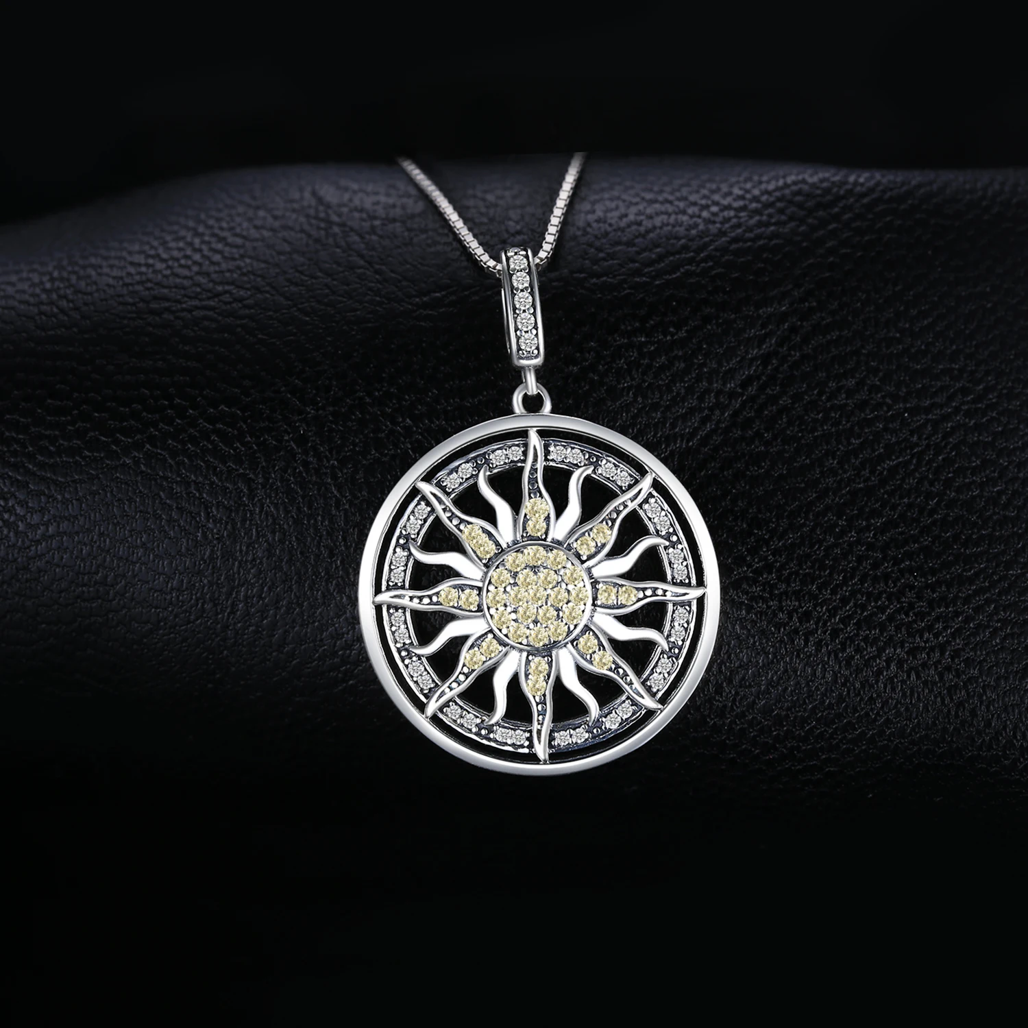 JewelryPalace-collar con colgante de plata de ley 925 con circonita cúbica de sol Celestial para mujer y niña, sin cadena, regalo de joyería